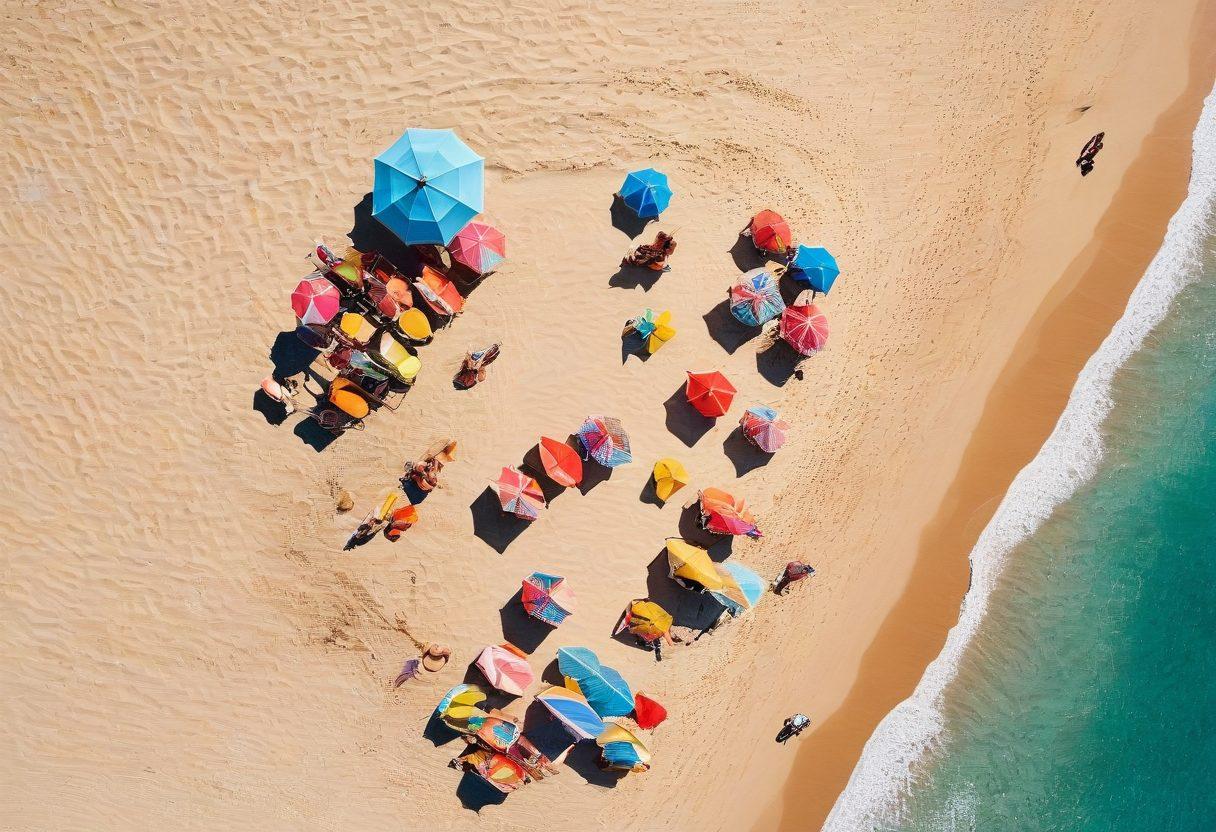 A vibrant beach scene featuring a diverse group of stylish women showcasing various trendy bikinis in bold colors and patterns. The background includes golden sands, crystal-clear waves, and sun umbrellas, creating a lively, sunny atmosphere. Include elements that hint at 'quick cash solutions', like beachside pop-up shops or a small stall selling trendy accessories. The overall mood should be energetic and fashionable, evoking a sense of summer fun and style. super-realistic. vibrant colors. sunny ambiance.